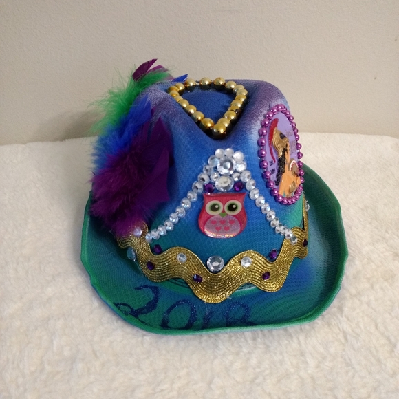 2018 Madi Gras Fedora Hat Madi Gras Colors Size Large 7.5" - Picture 11 of 11